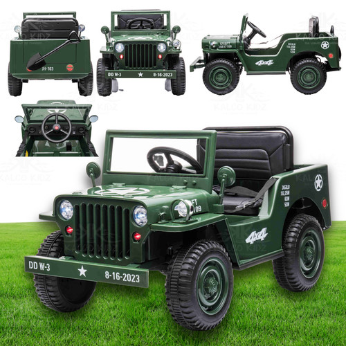 Kids electric ride car army - electric,