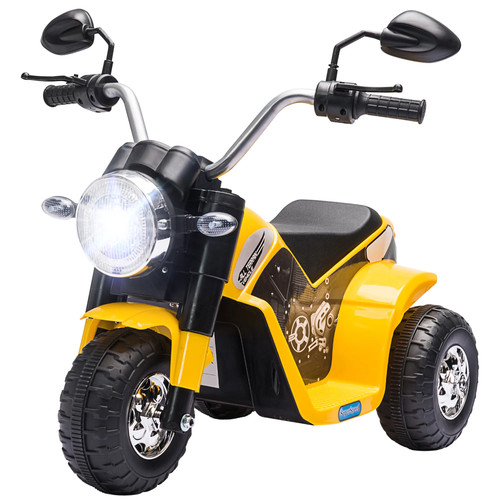 Homcom yellow electric ride - yellow, ride-on