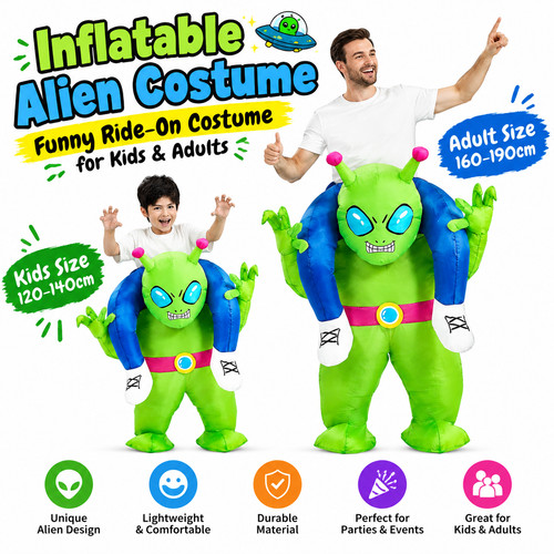 Ride alien inflatable - ride-on,