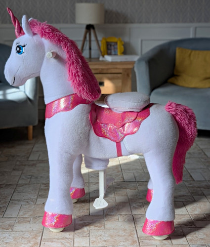 White pink plush - white,